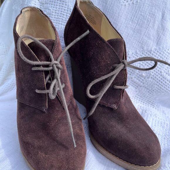 ENZO ANGIOLINI  EAFLORY suede wedge booties rubber‎ wedges - Picture 12 of 14